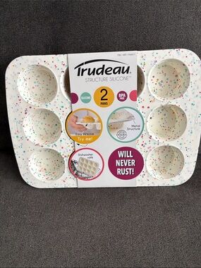 Trudeau Silicone Confetti Nonstick Muffin Pan - 2 pack